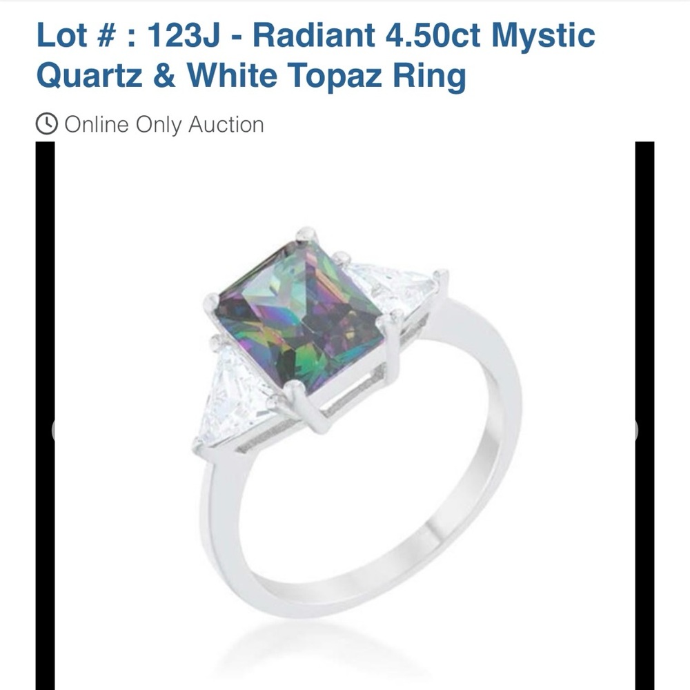 Mystic and White Topaz Rhodium ring